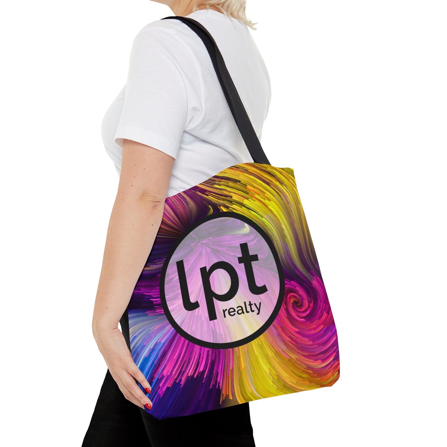 LPT Realty Logo with Rainbow Swirls - Canvas Tote 3 Sizes