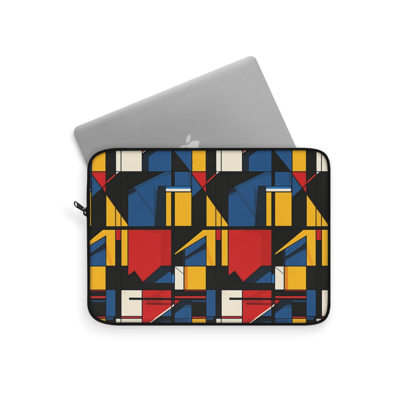 Mondrian-Inspired Bold Primary Colors and Black Lines Abstract Laptop or Ipad Protective Sleeve 3 Sizes Available