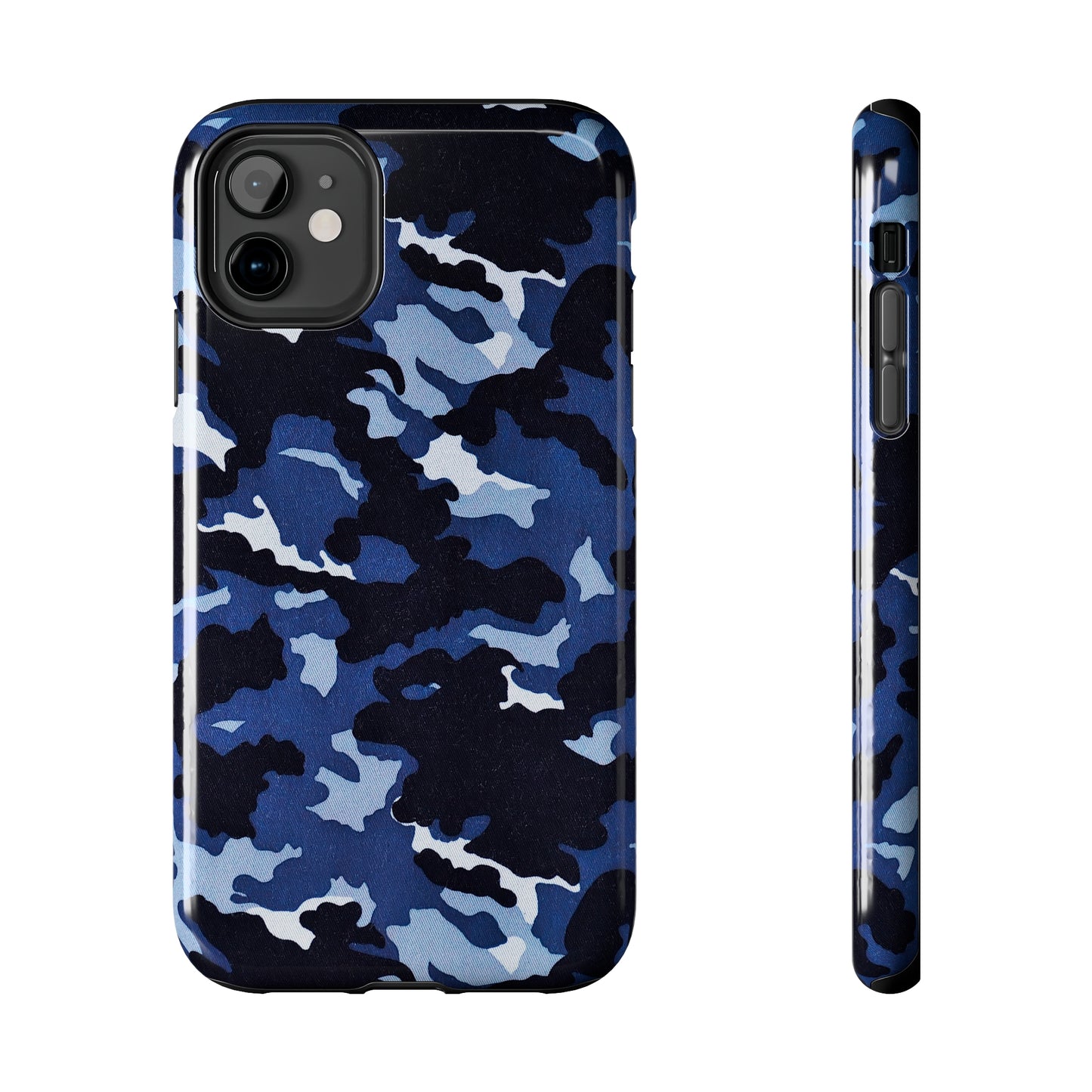 Deep Sea Concealment: Navy Blue Camouflage Iphone Tough Phone Case