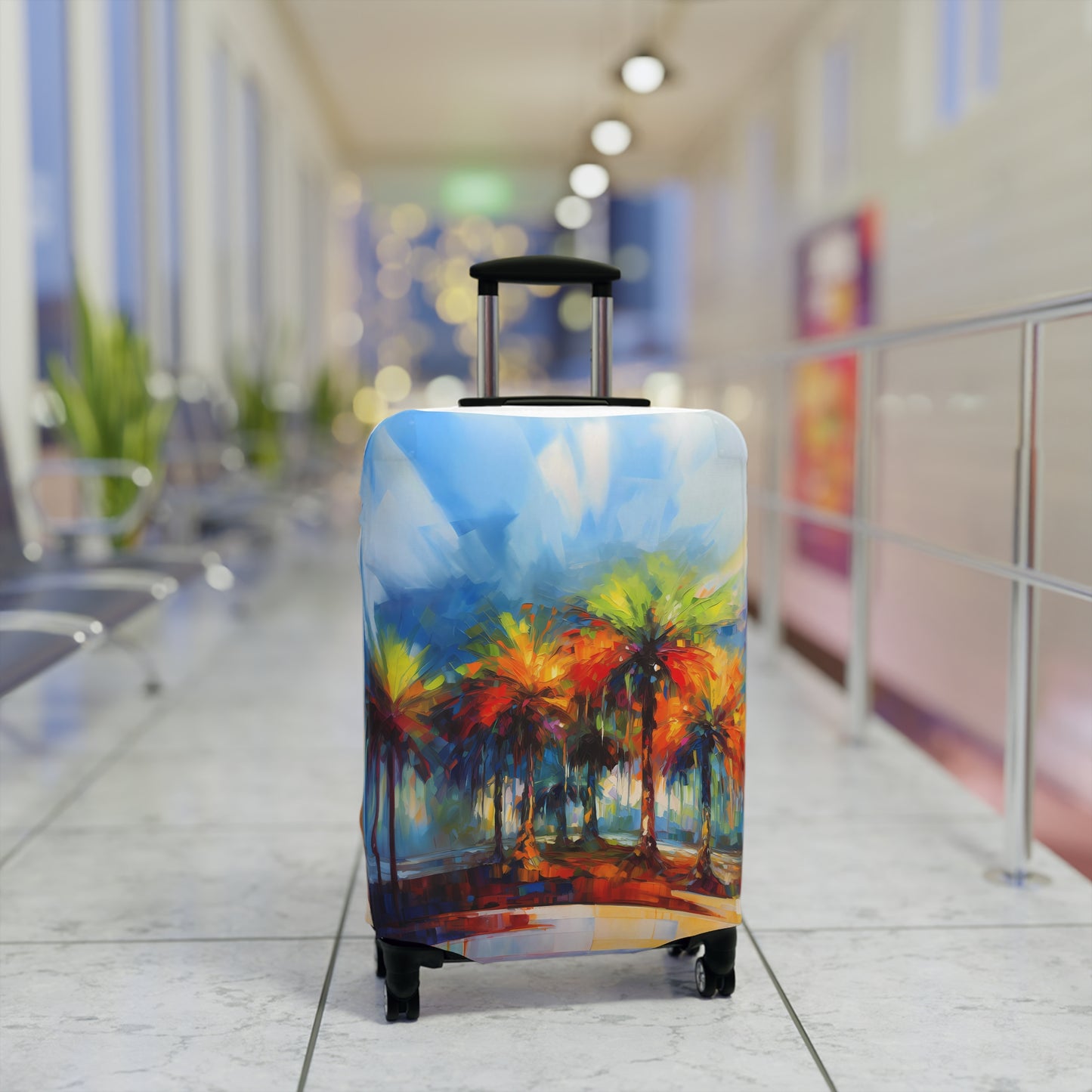 Dynamic Palmettos Abstract Depiction of South Carolina's Iconic Trees   - Luggage Protector and Cover 3 Sizes