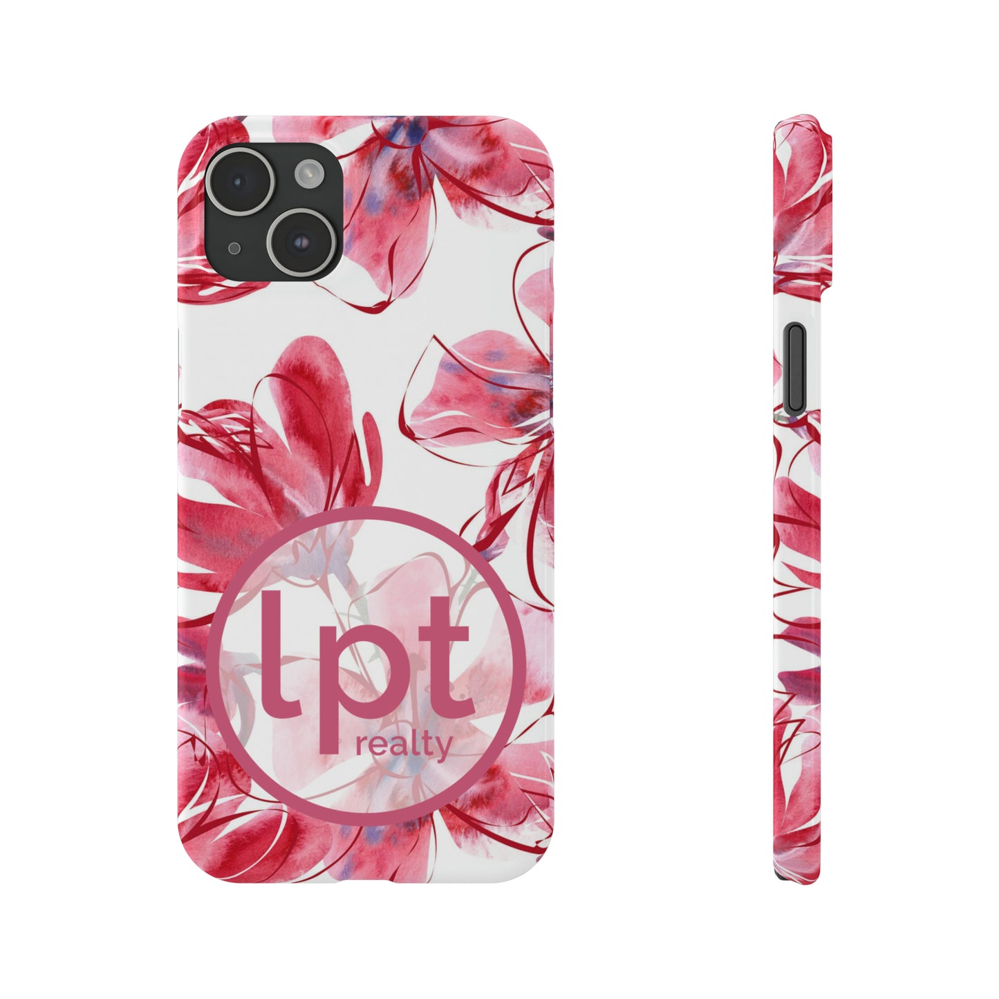 LPT Realty Logo -  Large Pink Flower Iphone 15-12 Slim Phone Case