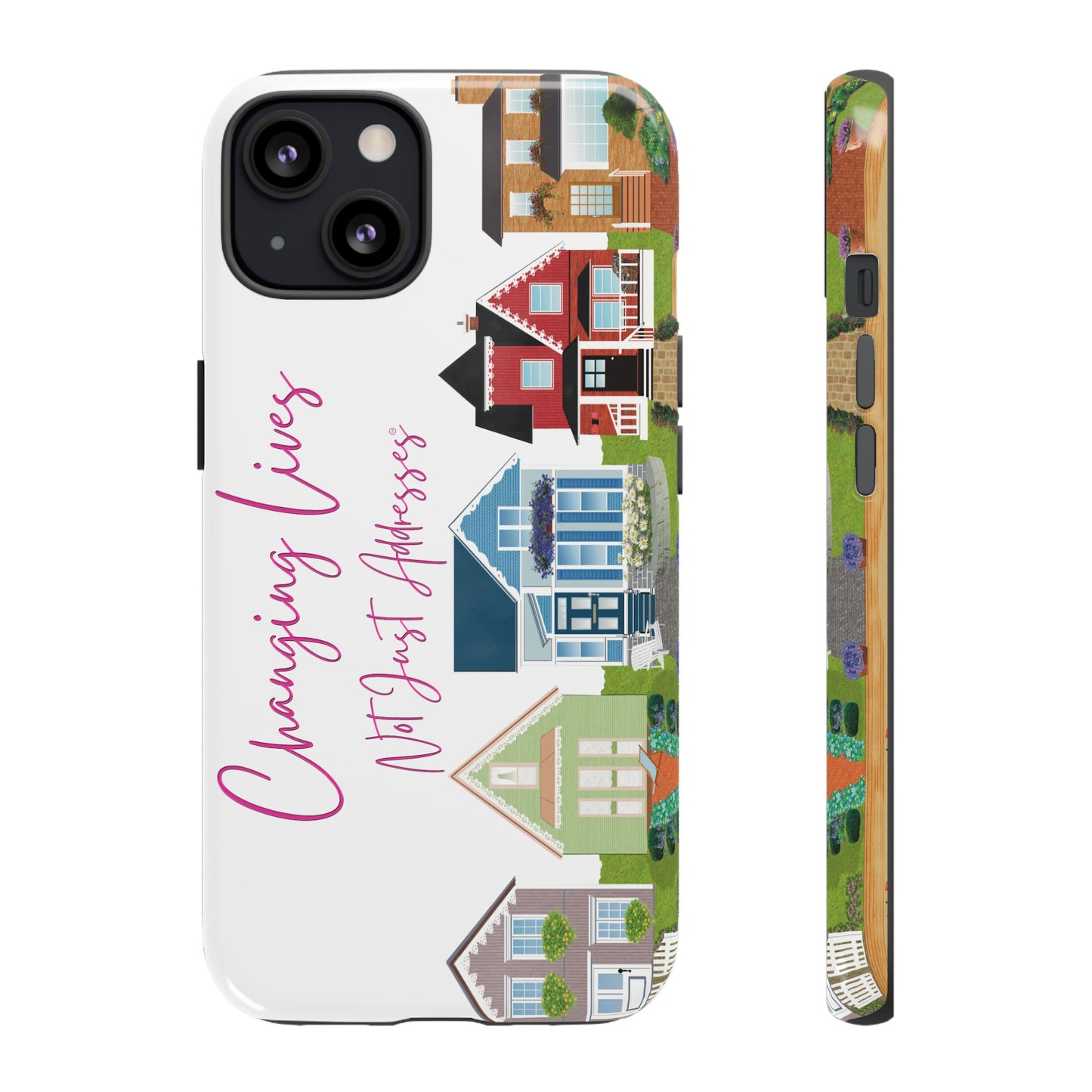 Changing Lives Not Just Addresses Pink on White Phone Case - Real Estate Agent & REALTORS©