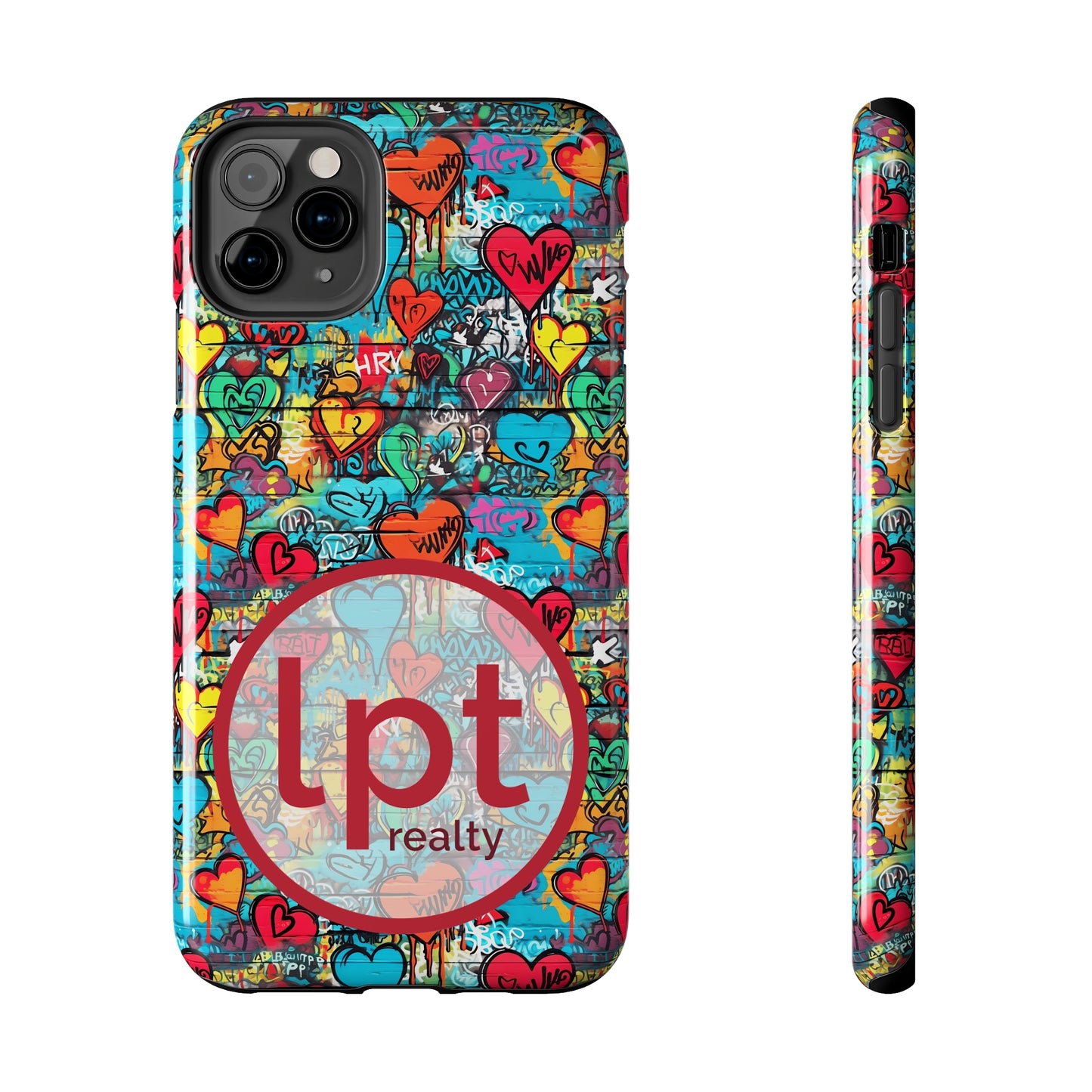 LPT Realty Logo -  Street Art Graffiti Hearts Design Iphone Tough Phone Case