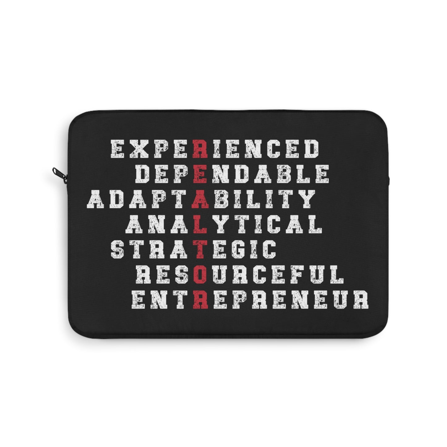 Realtor in Red, Experienced Dependable Adaptability Analytical Strategic Resourceful Entrepreneur Laptop or Ipad Protective Sleeve 3 Sizes