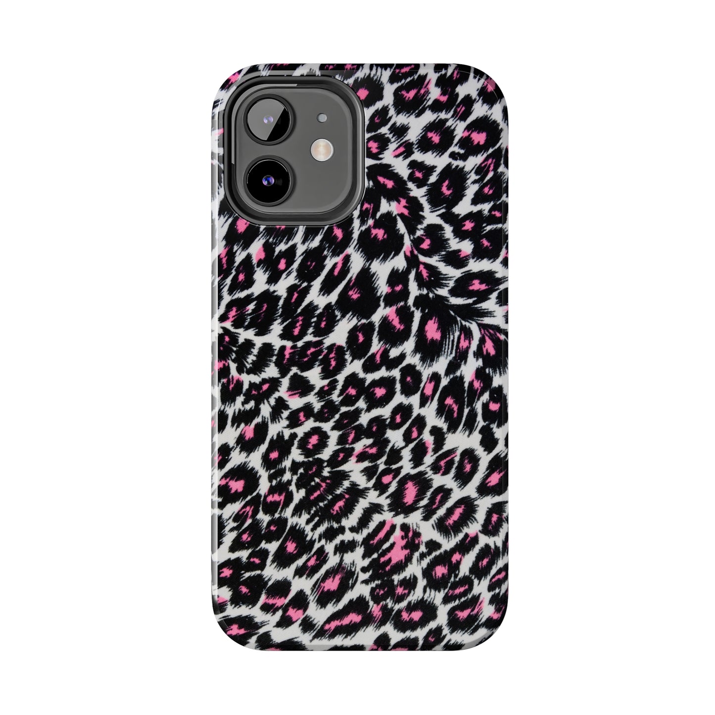 Fierce Femininity Pink and Black Leopard Print Iphone Tough Phone Case