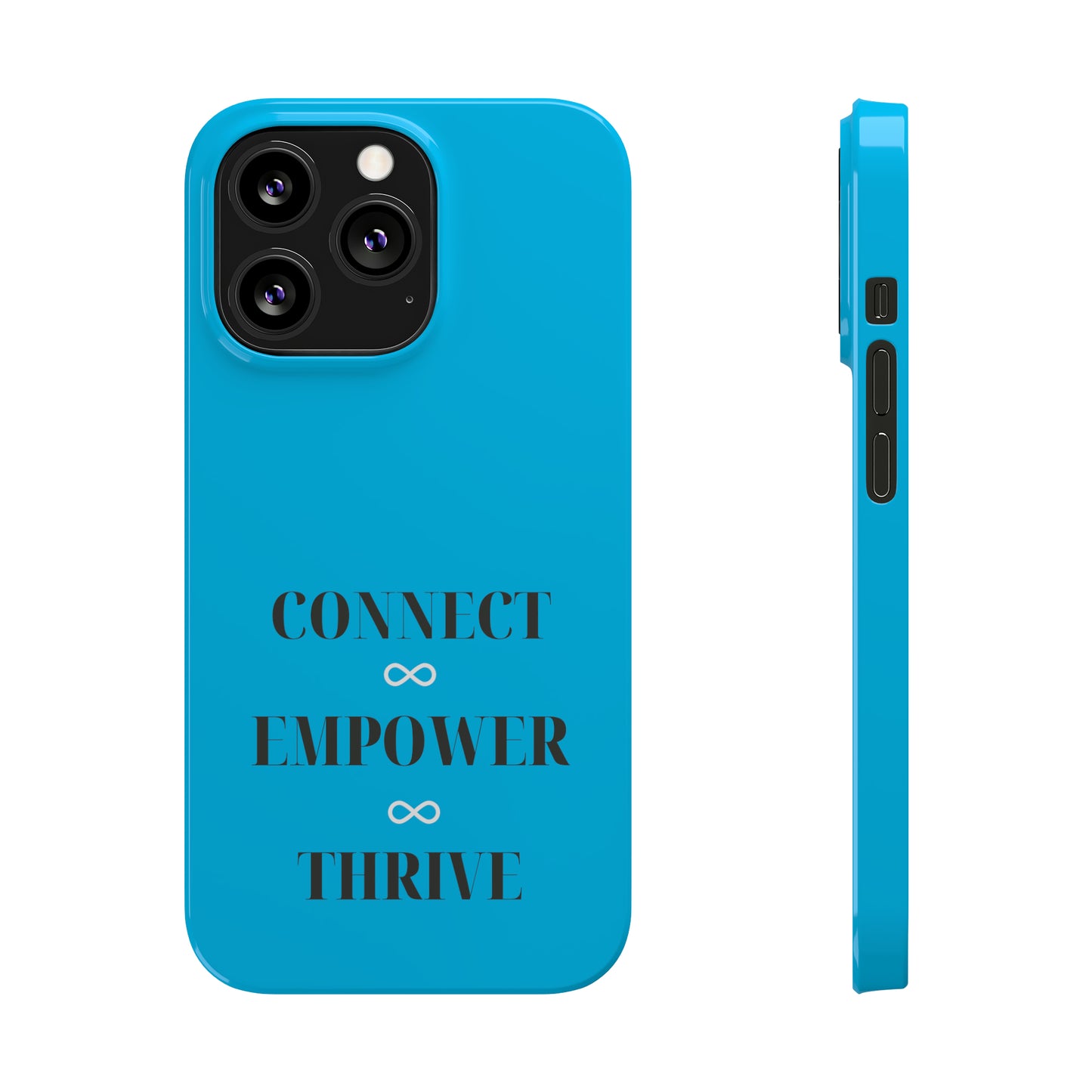 Blue with Connect Empower Thrive Iphone 15-12 Slim Phone Case