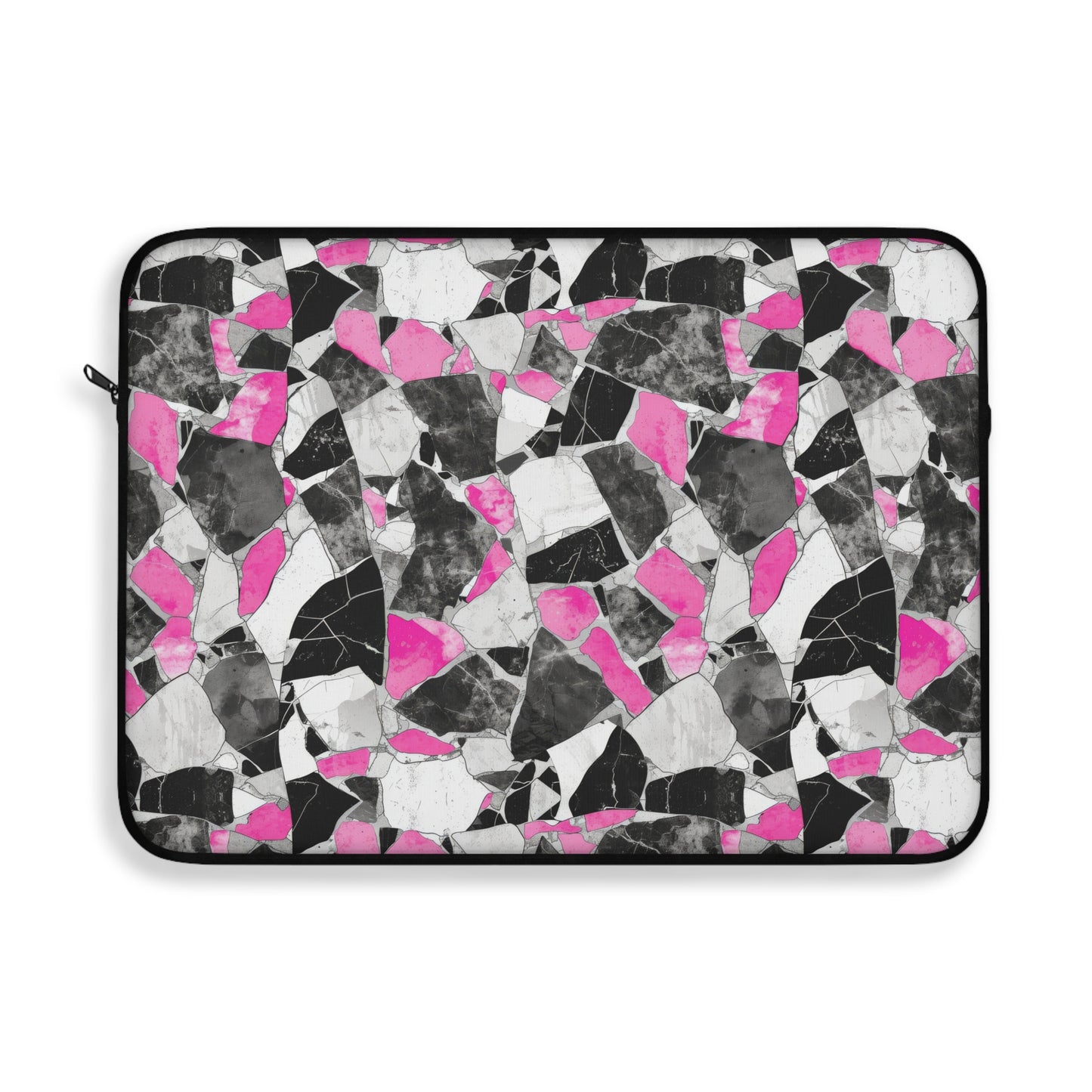 Chic Pink and Gray Mosaic Design Laptop or Ipad Protective Sleeve 3 Sizes Available