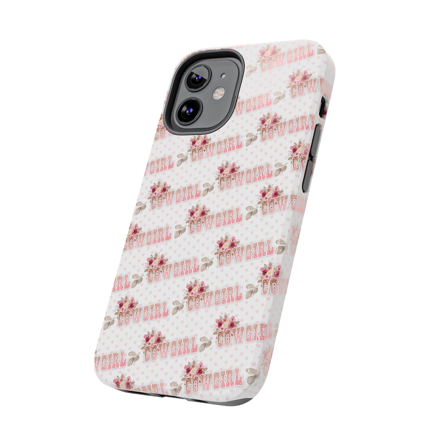 Pink Cowgirl and Flowers Iphone Tough Phone Case