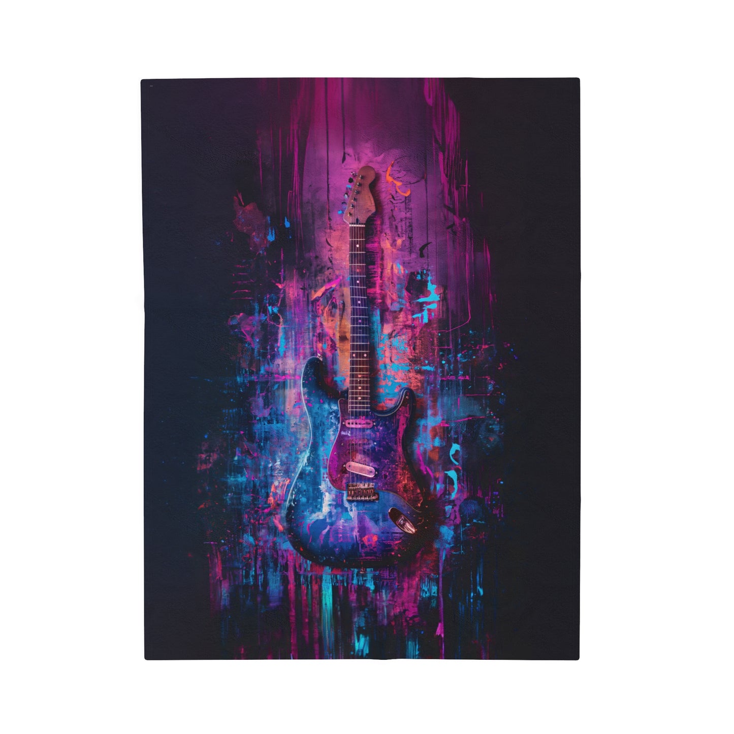 Rocking in the Purple Haze: Electric Guitar Vibes Velveteen Plush Blanket 3 Sizes