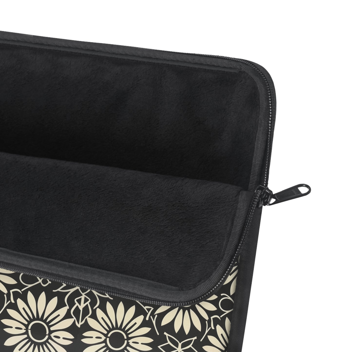 Classic Daisy Black and Off White Elegance Laptop or Ipad Protective Sleeve 3 Sizes Available