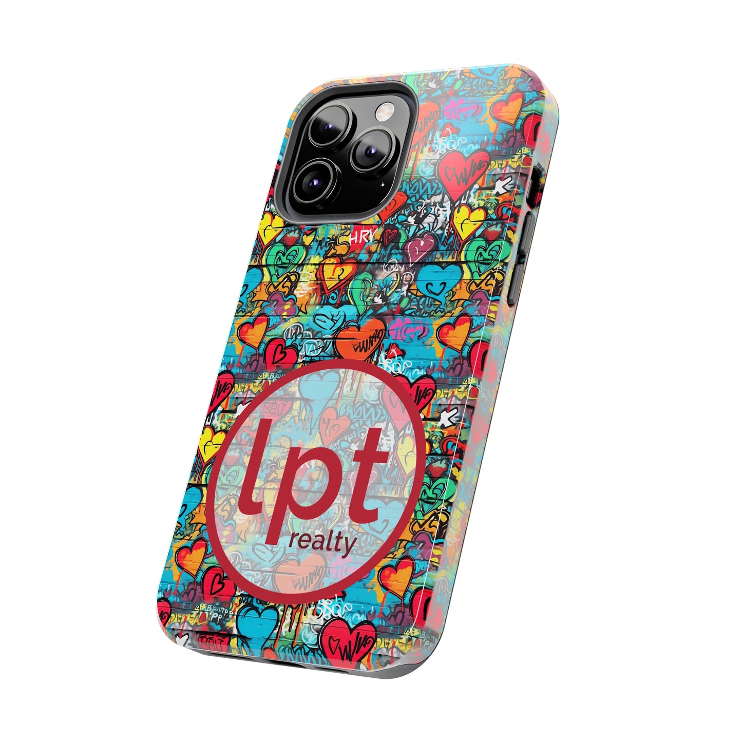 LPT Realty Logo -  Street Art Graffiti Hearts Design Iphone Tough Phone Case