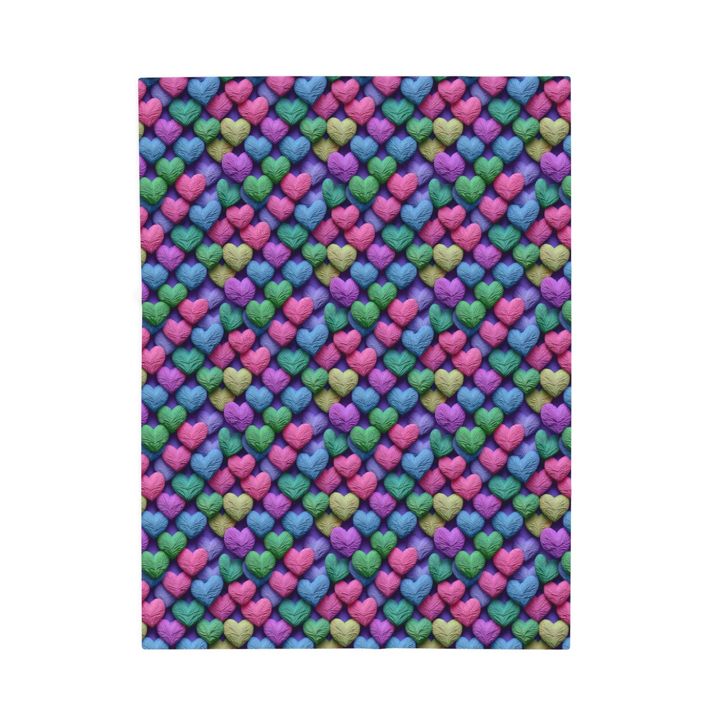 Paper Hearts Valentines Print Velveteen Plush Blanket 3 Sizes