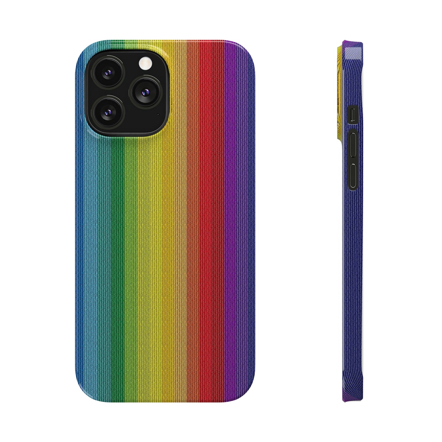 Rainbow Stripe Design Iphone 15-12 Slim Phone Case