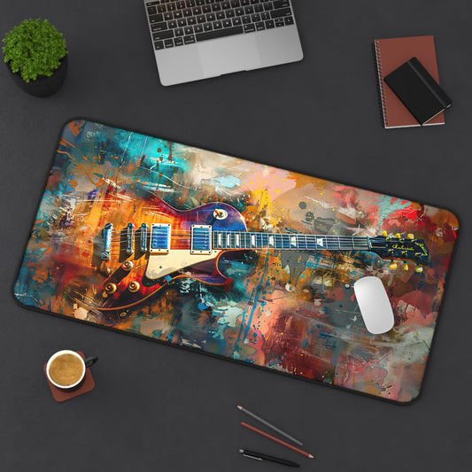 Electric Guitar Musical Vibrant Abstract Design Desk Mat Extended Gaming Mouse Pad - 3 Sizes