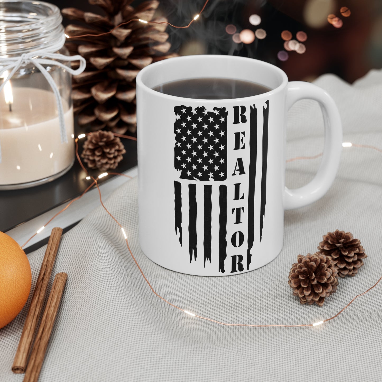 American Flag with Realtor - 11 oz Coffee