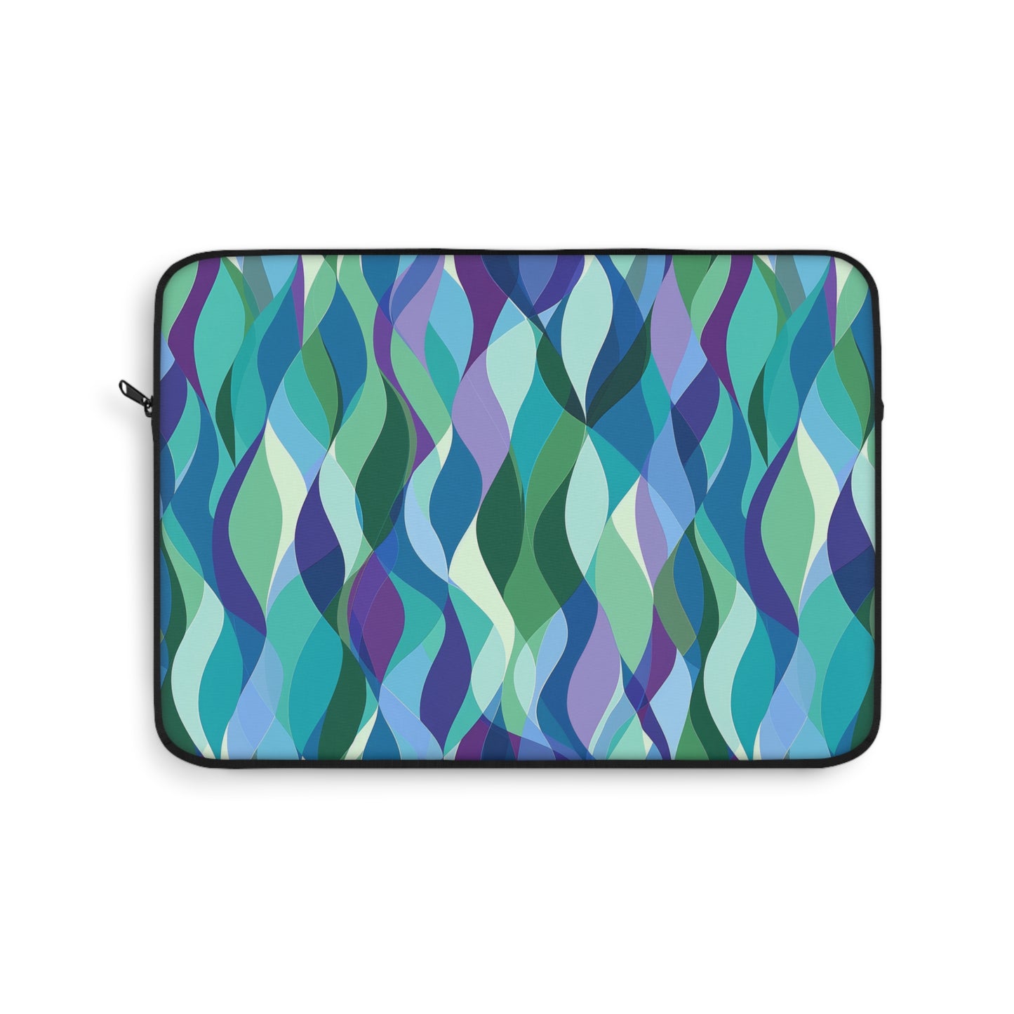 Modern Mosaic Art Ocean Waves of Blue and Green Laptop or Ipad Protective Sleeve 3 Sizes Available