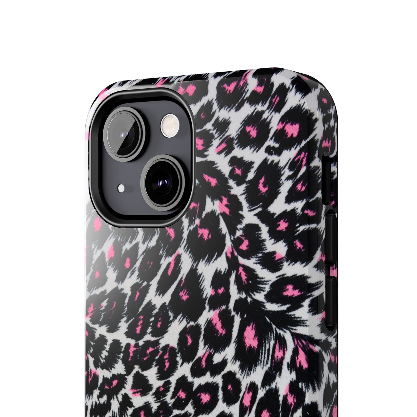 Fierce Femininity Pink and Black Leopard Print Iphone Tough Phone Case