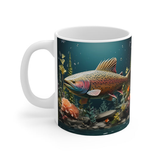 Rainbow Trout in Underwater Garden 11oz Coffee Mug