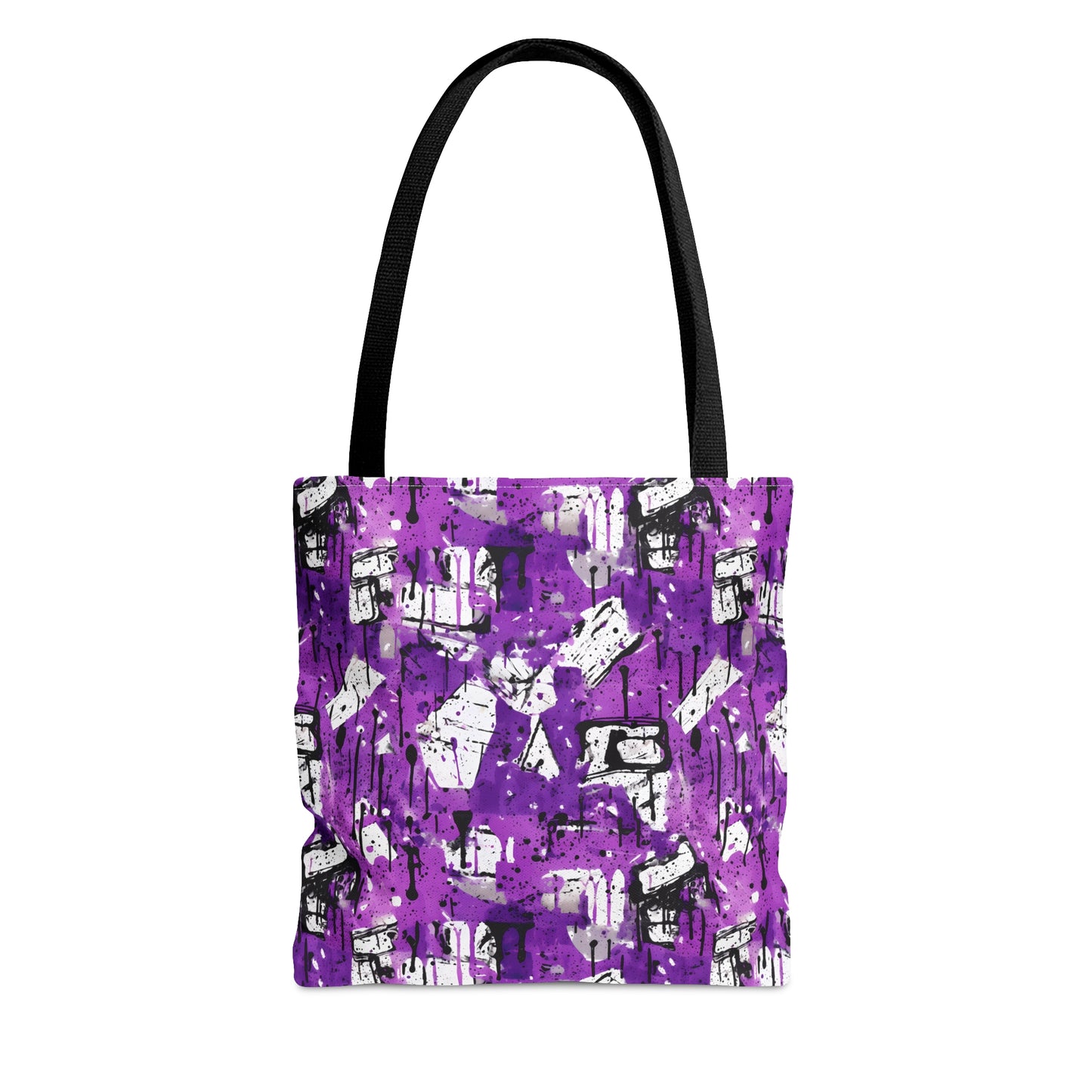 Purple & Black Graffiti Design - Canvas Tote 3 Sizes