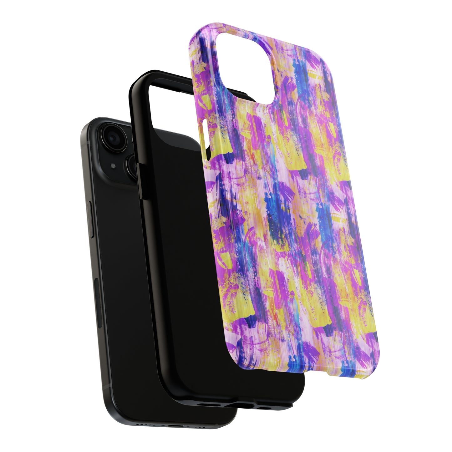 Pink & Yellow Spring Painted Abstract Iphone Tough Phone Case