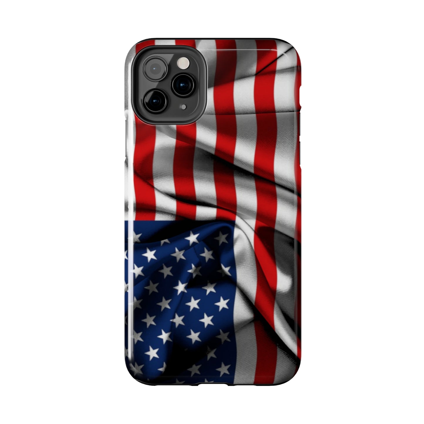 Proudly Unfurling: The American Flag Waves in Patriotic Splendor Iphone Tough Phone Case