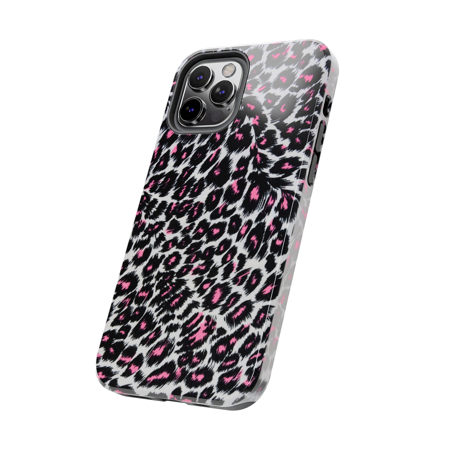 Fierce Femininity Pink and Black Leopard Print Iphone Tough Phone Case