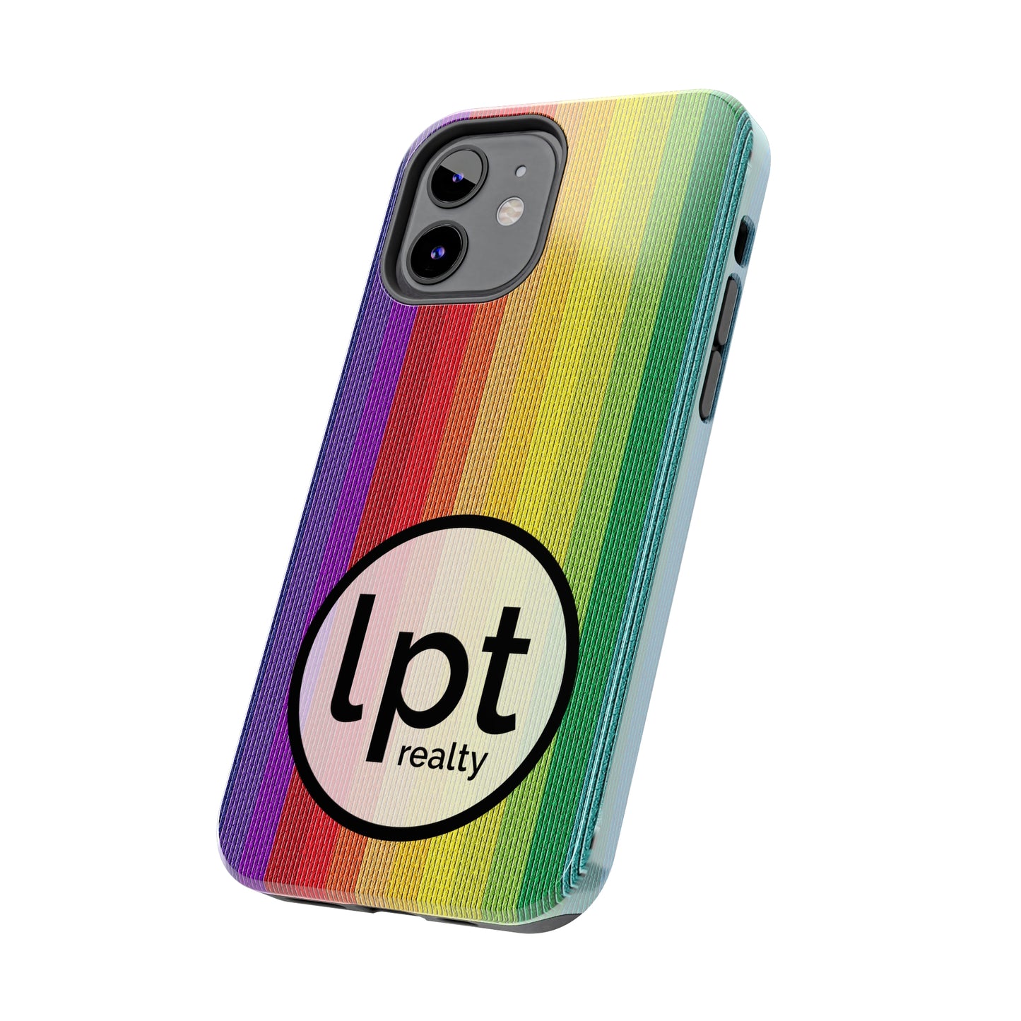 LPT Realty Logo -  Rainbow Stripe Design Iphone Tough Phone Case