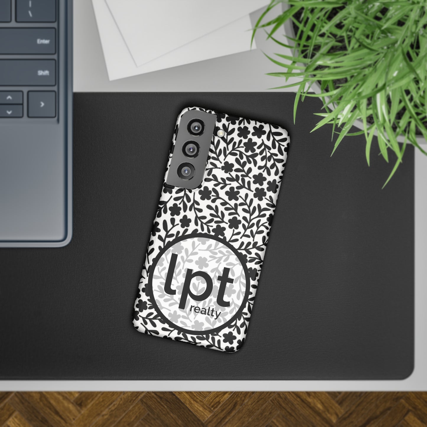 LPT Realty Logo -  Black & White Floral Design Samsung Slim Cases