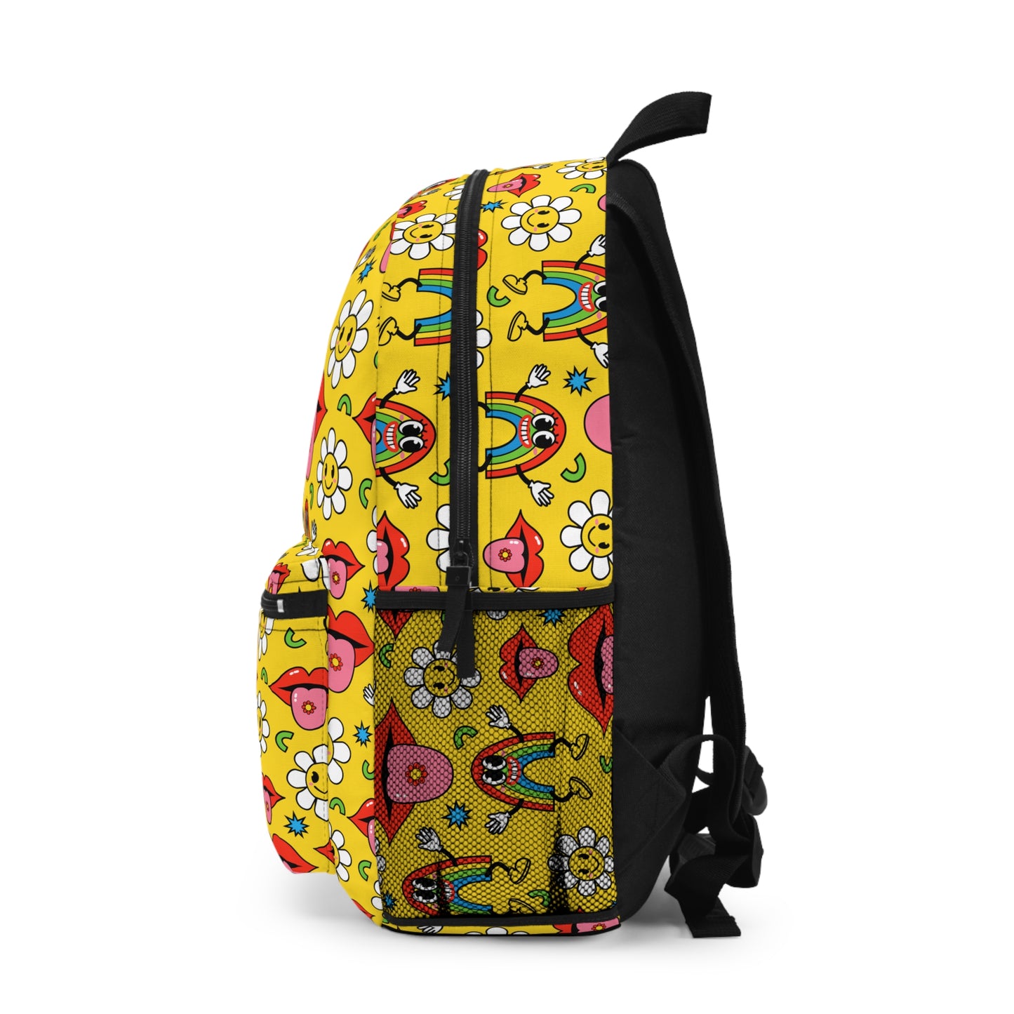 Groovy Nostalgia: Retro Rainbows, Lips, and Daisies Lightweight Backpack