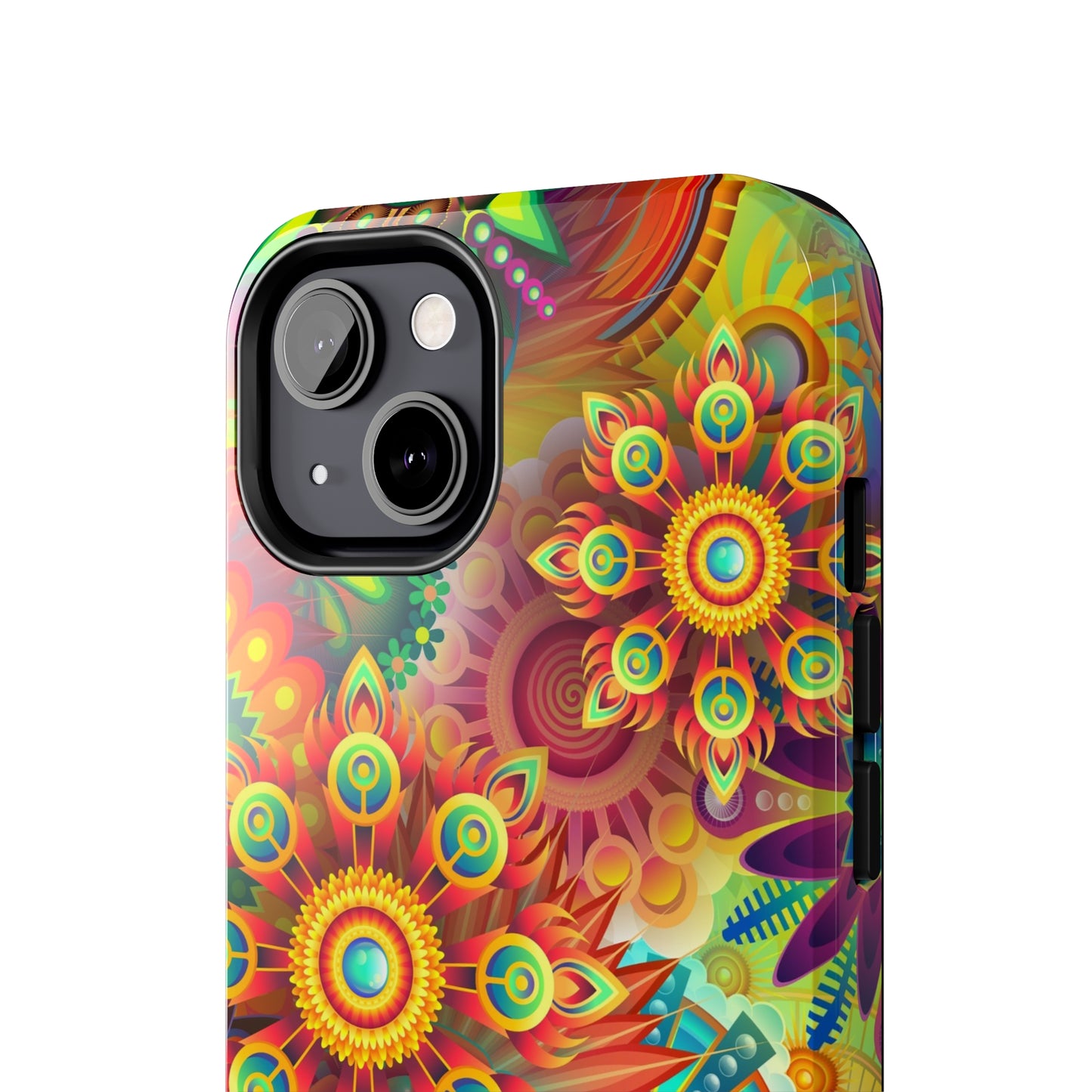 Rainbow Flower Power Design Iphone Tough Phone Case