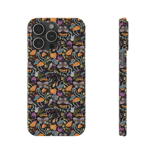 Whimsical Witches' Haven Mystical Garden of Mushrooms and Butterflies Iphone 15-12 Slim Phone Case