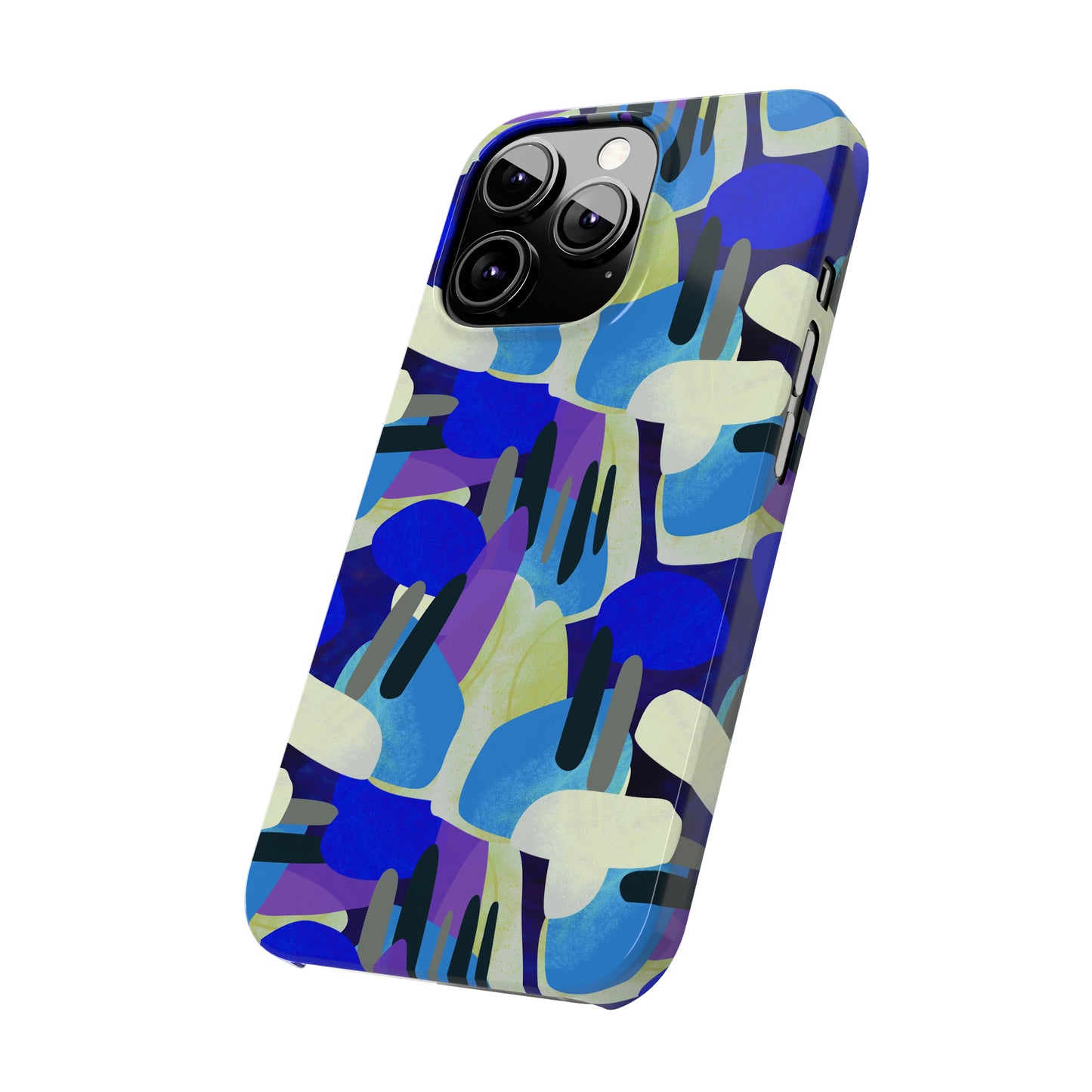 Blue, Purple and Green Abstract Design Iphone 15-12 Slim Phone Case