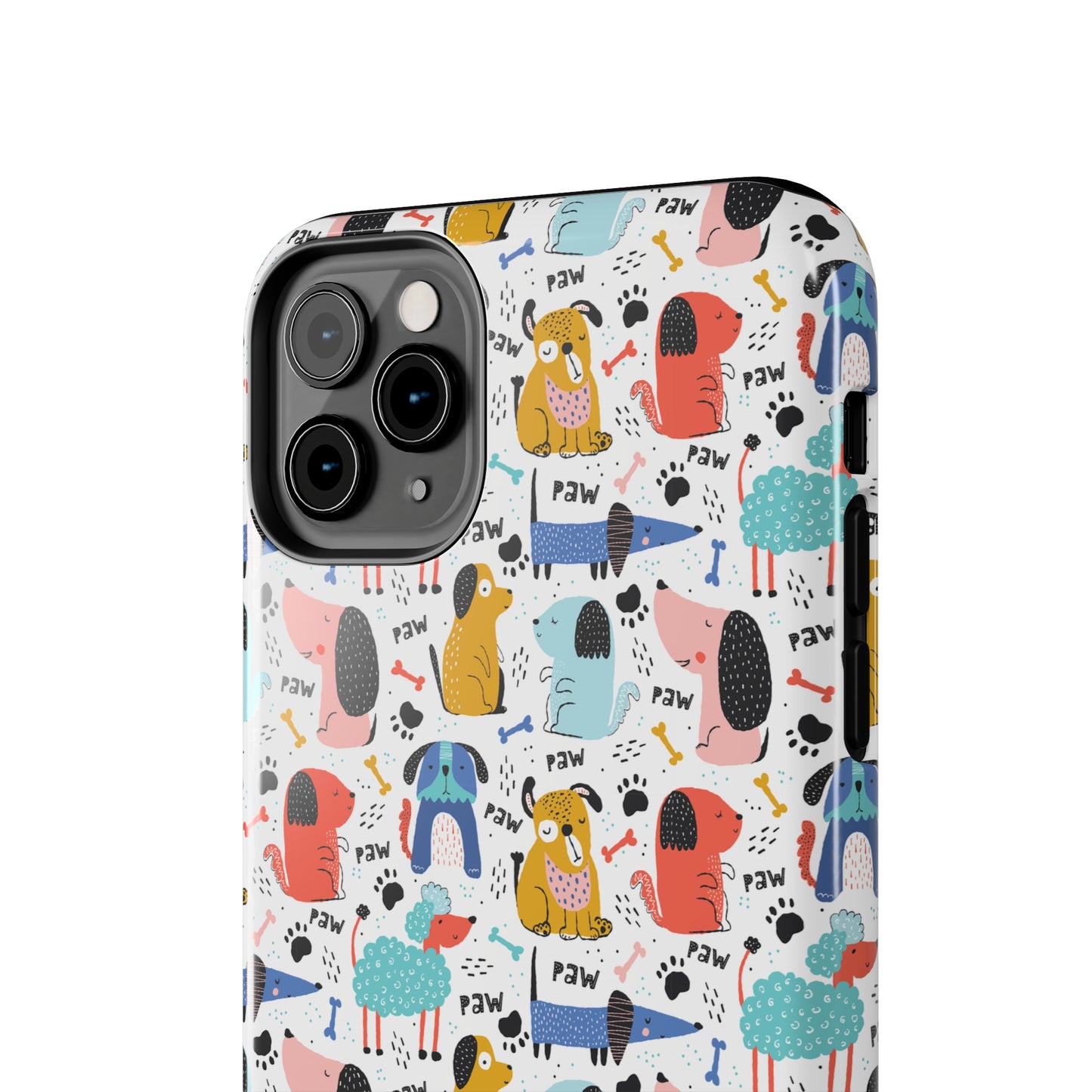 Playful Pups: Colorful Cartoon Dogs Iphone Tough Phone Case