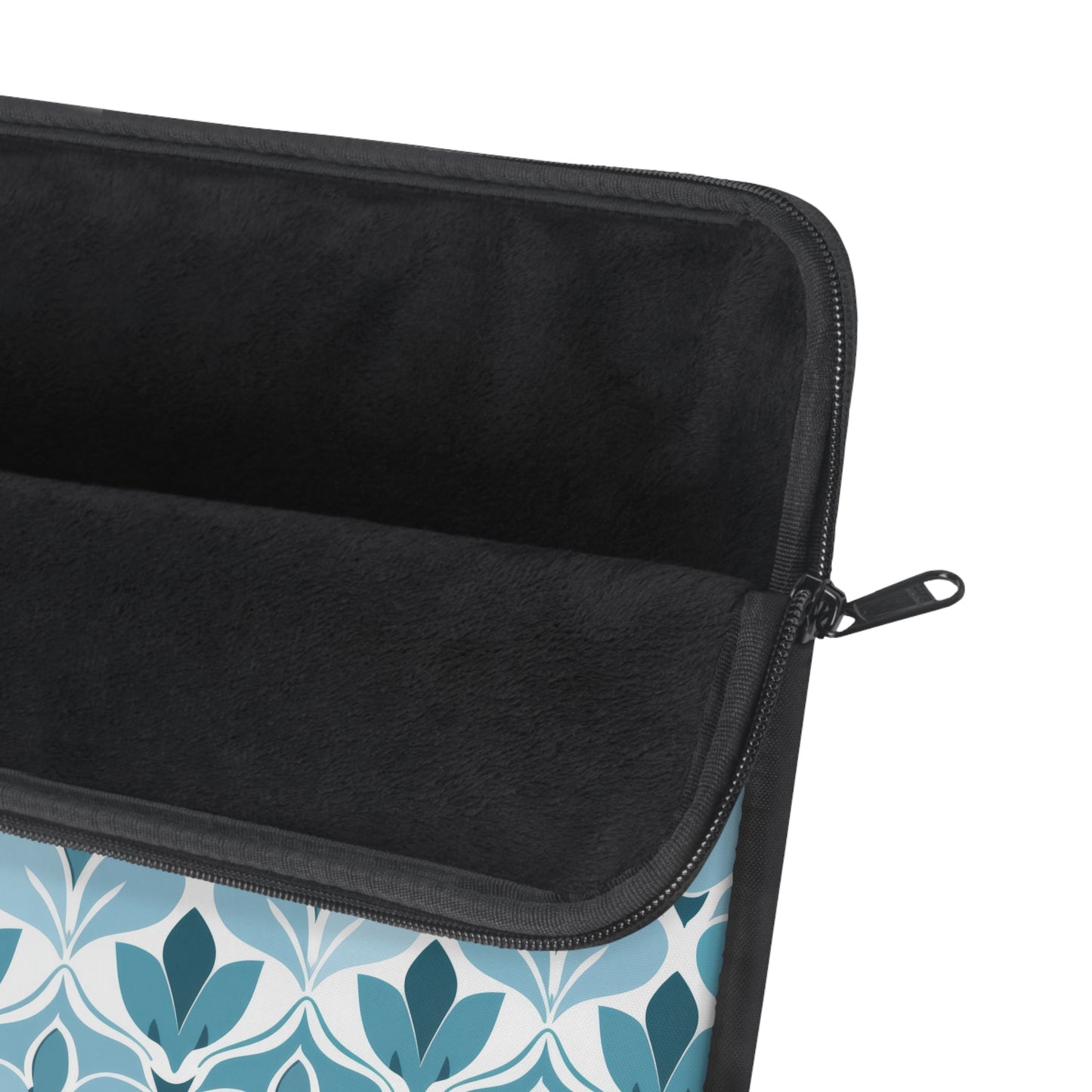 Elegant Floral Pattern in Shades of Aqua and Teal, Forming Graceful Botanical Motifs Laptop or Ipad Protective Sleeve 3 Sizes Available