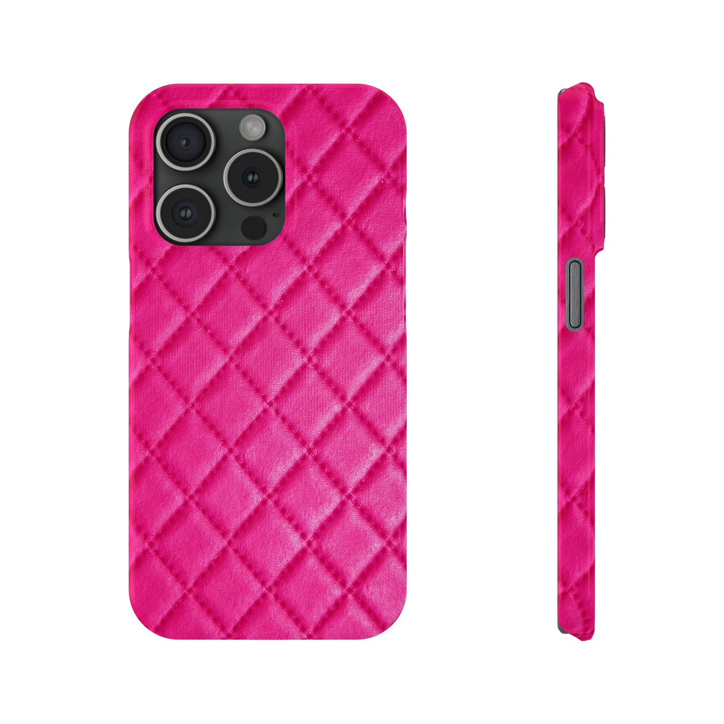 Pink Quilted Design Iphone 15-12 Slim Phone Case