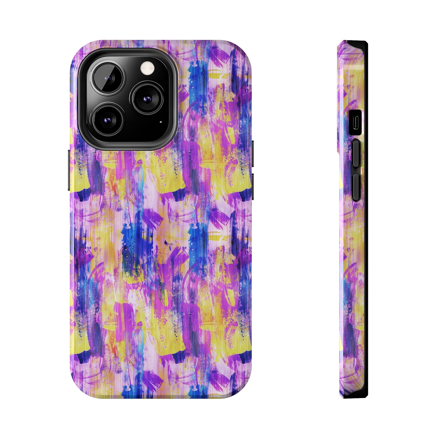 Pink & Yellow Spring Painted Abstract Iphone Tough Phone Case