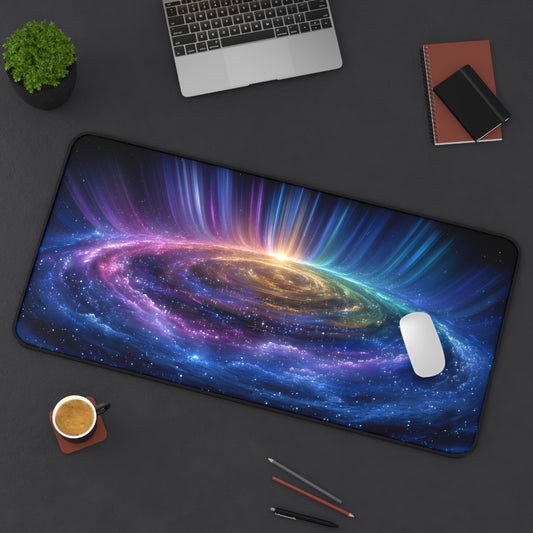 Galaxy Nebula and Starlit Sky Mousepad, Rainbow Nebul Desk Mat, Extra Large Mousepad, Gaming Desk Mat, Desktop Accessory