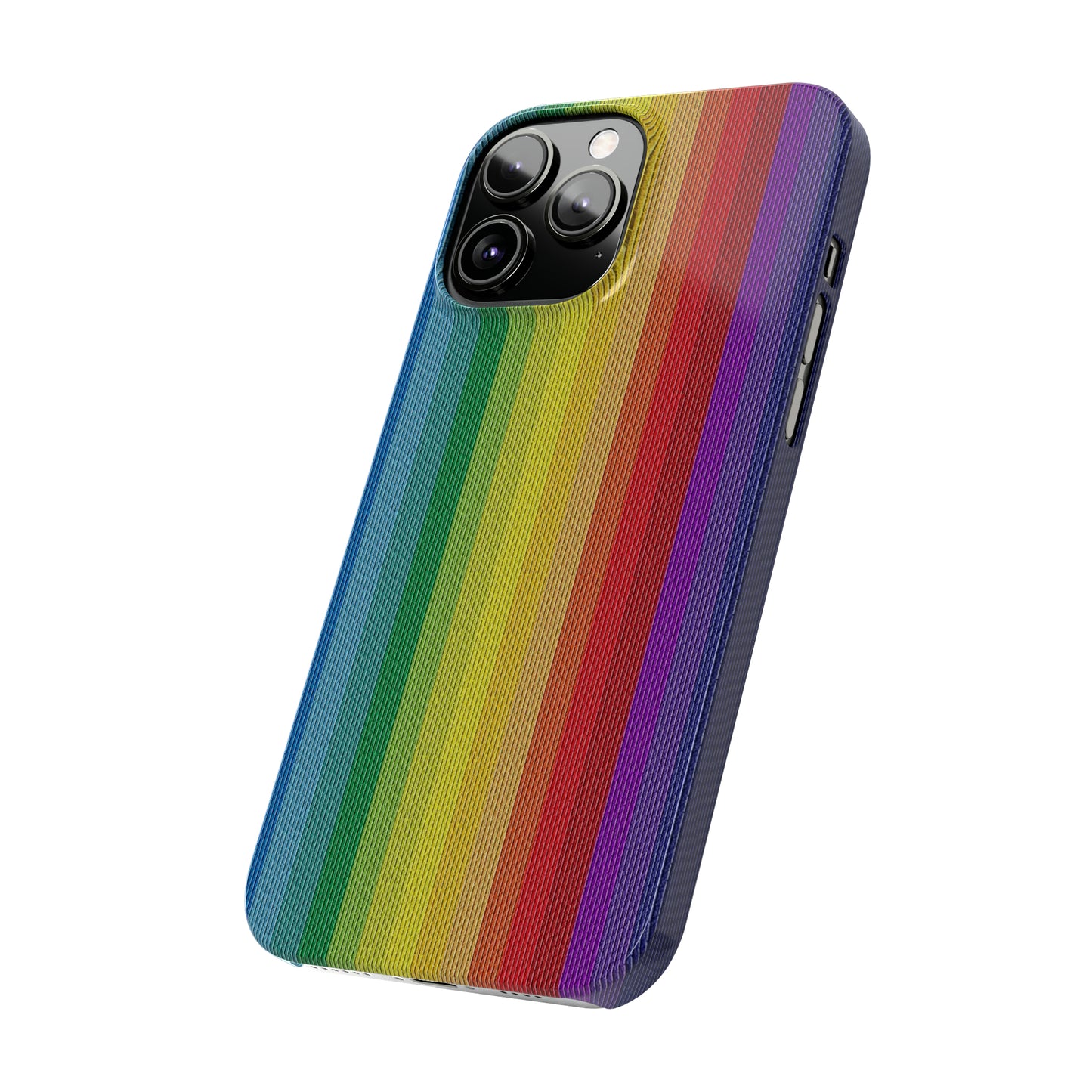 Rainbow Stripe Design Iphone 15-12 Slim Phone Case