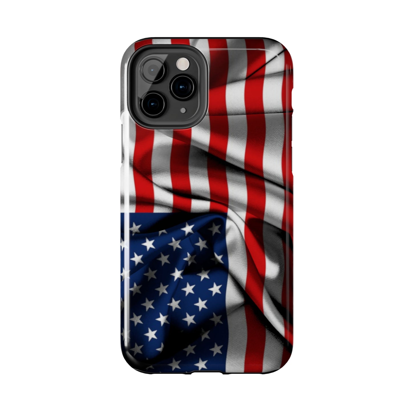 Proudly Unfurling: The American Flag Waves in Patriotic Splendor Iphone Tough Phone Case