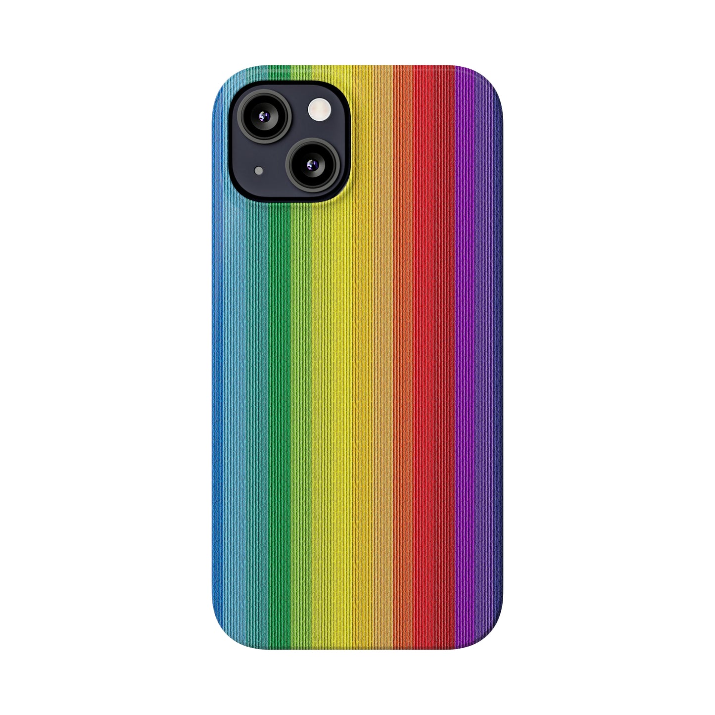 Rainbow Stripe Design Iphone 15-12 Slim Phone Case