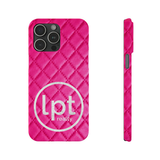 LPT Realty Logo -  Pink Quilted Design Iphone 15-12 Slim Phone Case