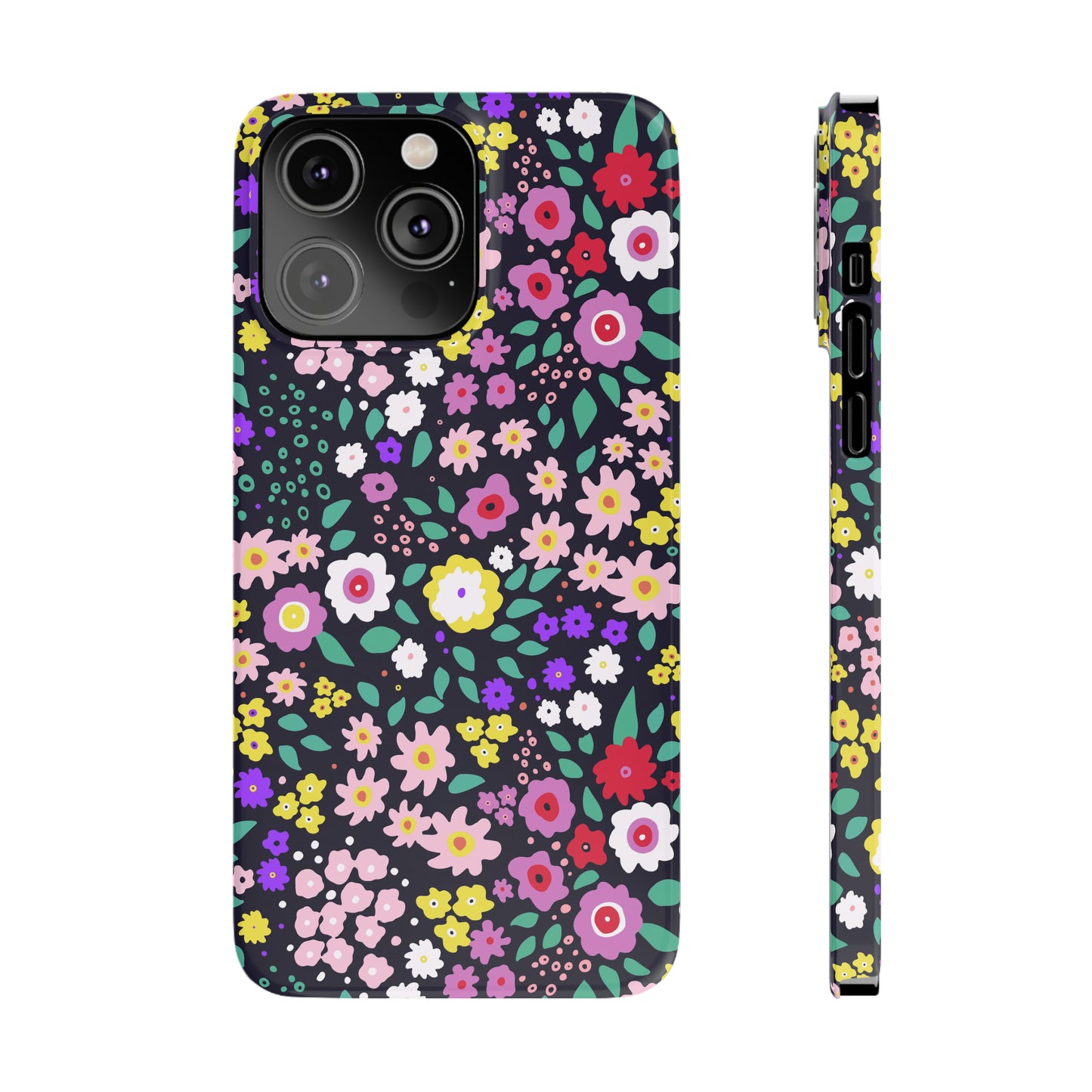 Tiny Colorful Flowers Iphone 15-12 Slim Phone Case