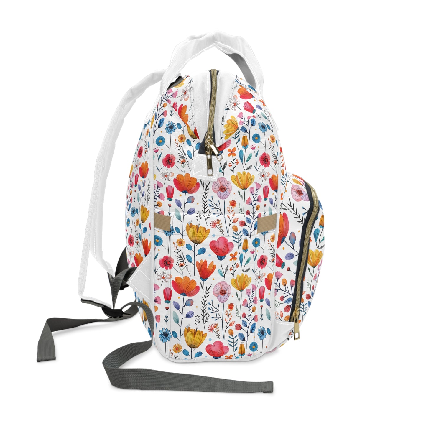 Vibrant Spring Blooms in a Kaleidoscope of Colors Multifunctional Diaper Backpack