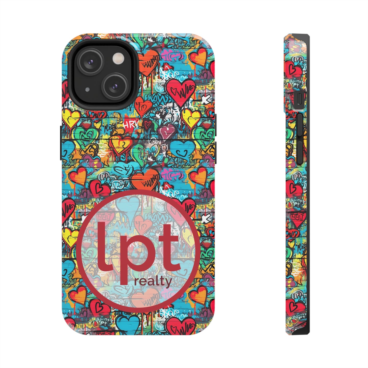 LPT Realty Logo -  Street Art Graffiti Hearts Design Iphone Tough Phone Case