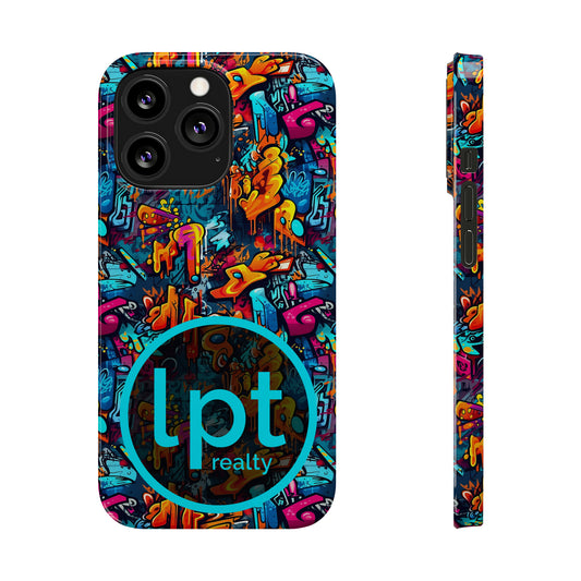 LPT Realty Logo - 3D Abstract Graffiti Colorful Design Iphone 15-12 Slim Phone Case