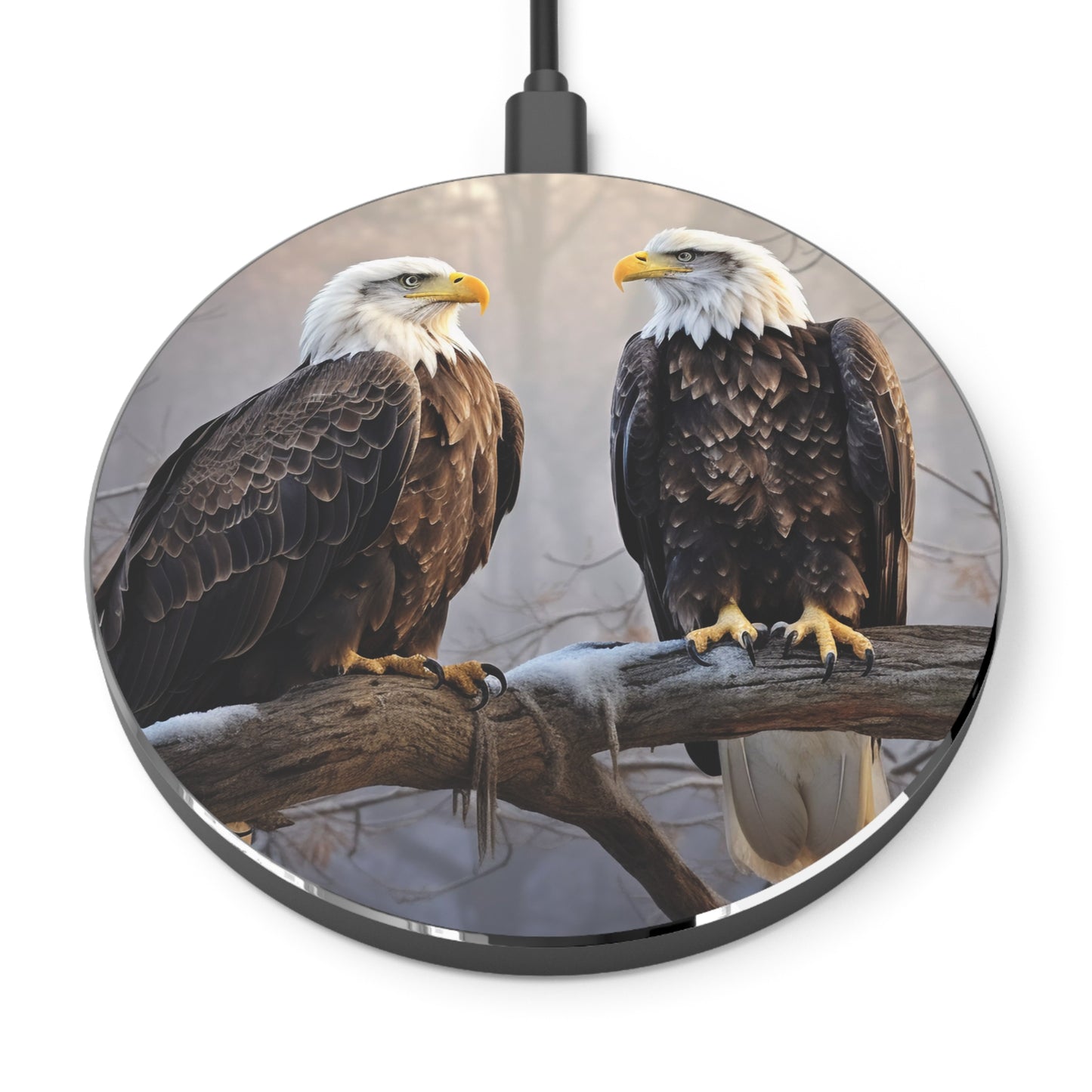 Majestic Bald Eagles Captivating Wildlife Photography Wireless Cell Phone 10W Charger