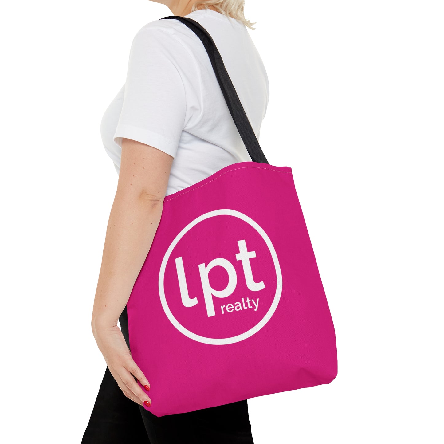 LPT Realty Logo White on Pink  - Canvas Tote 3 Sizes