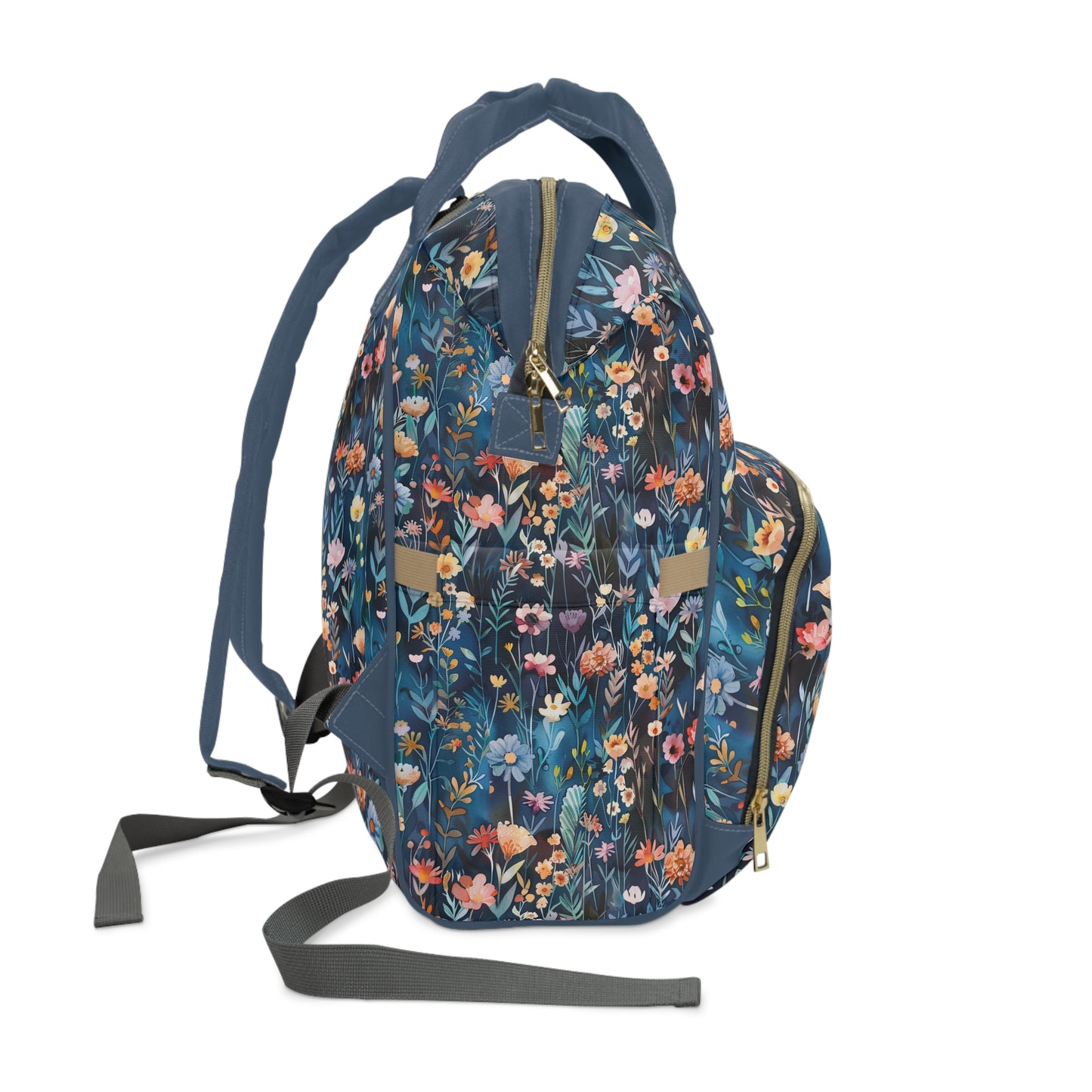 Whispers of Dusk: Delicate Flowers in a Twilight Meadow Multifunctional Diaper Backpack