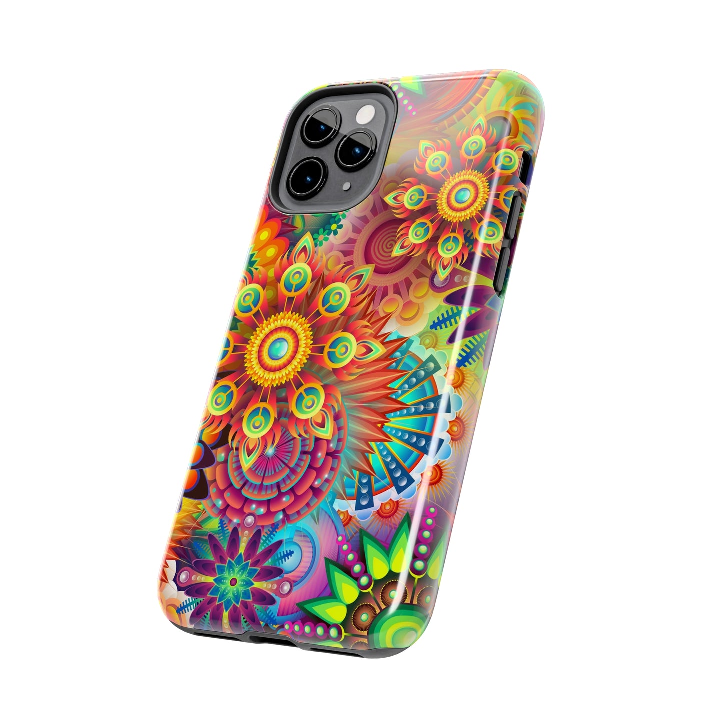 Rainbow Flower Power Design Iphone Tough Phone Case