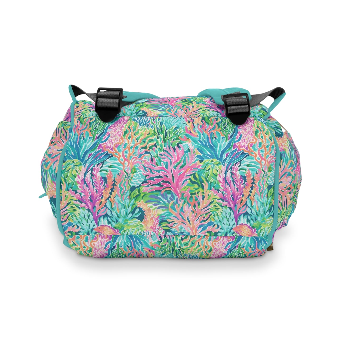 Submerged Spectrum: Vibrant Watercolor Depiction of Underwater Coral Multifunctional Diaper Backpack